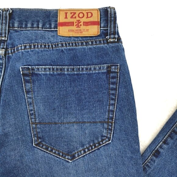 Izod Men's 34 x 34 Cotton Regular Blue Jeans - Picture 12 of 15